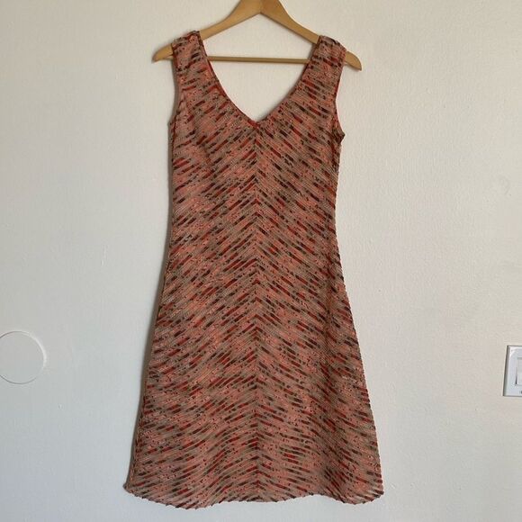 Adolfo Rodriguez Pink and Olive Sleeveless Dress - Picture 2 of 11